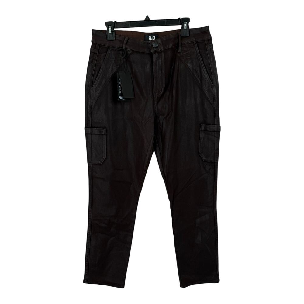 Paige Jolie Skinny cargo coated jeans brown size 33